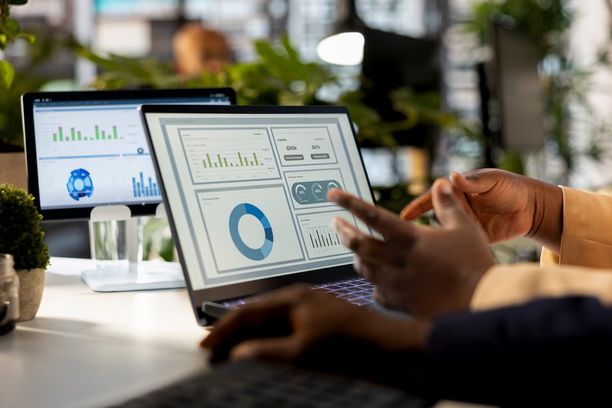 Data scientists reviewing results together